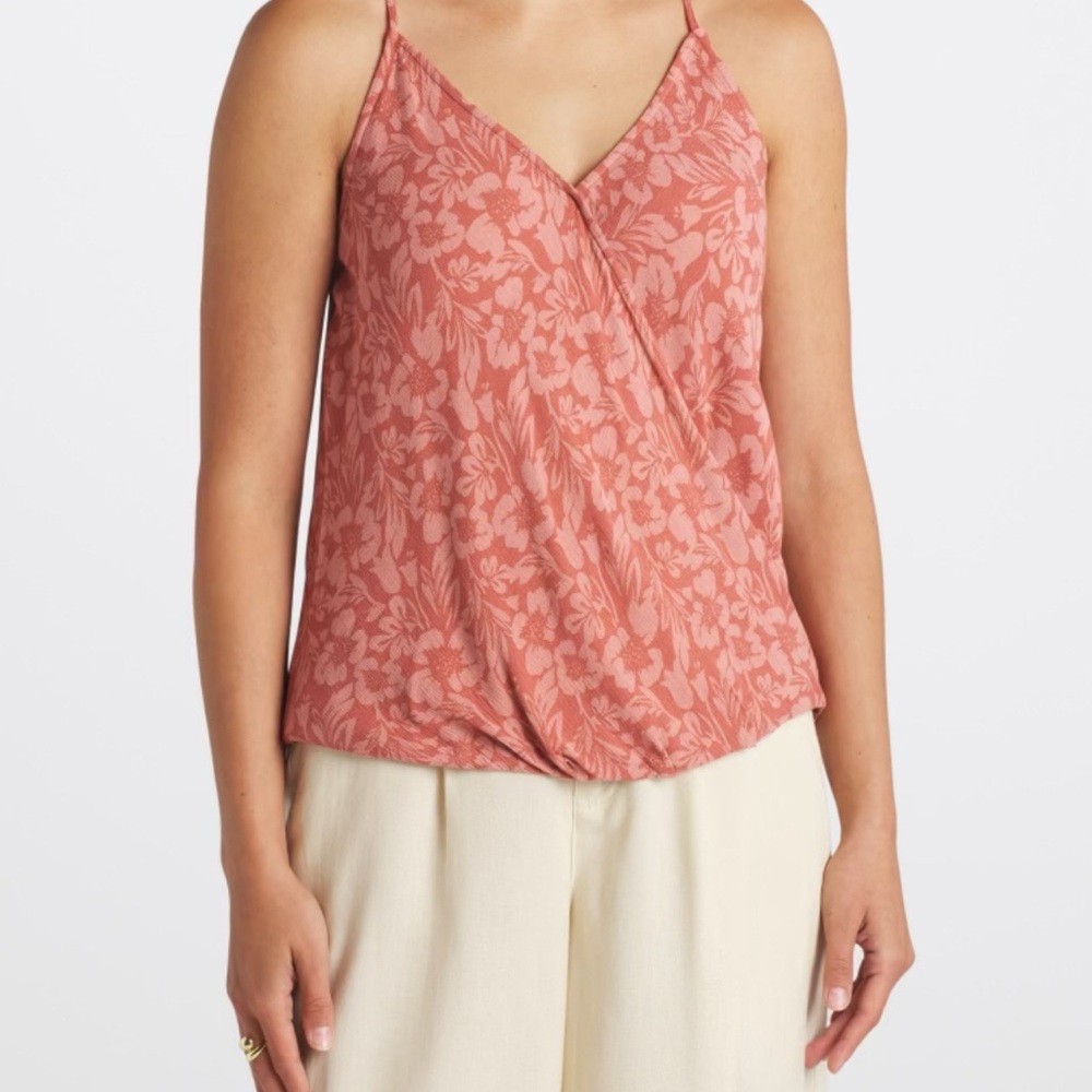 Market & Spruce Mac Surplice Top Burnt Orange Size M